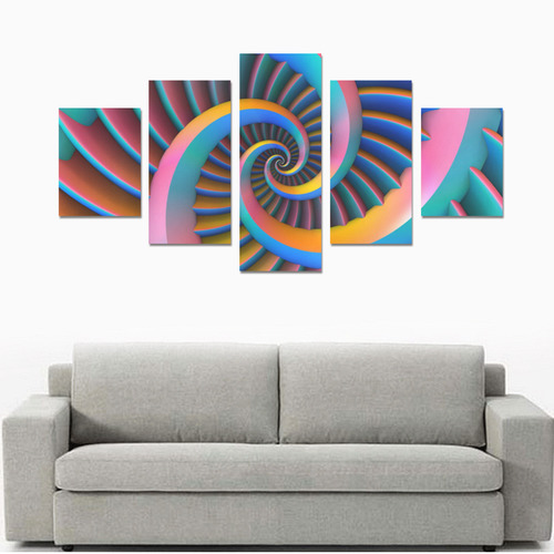 Opposing Spirals Canvas Print Sets B (No Frame)