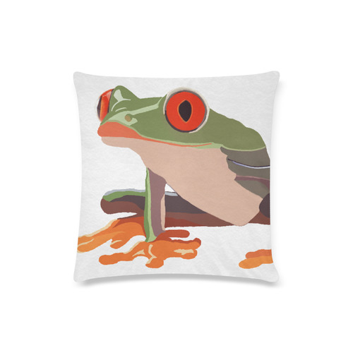 Frog Custom Zippered Pillow Case 16"x16"(Twin Sides)