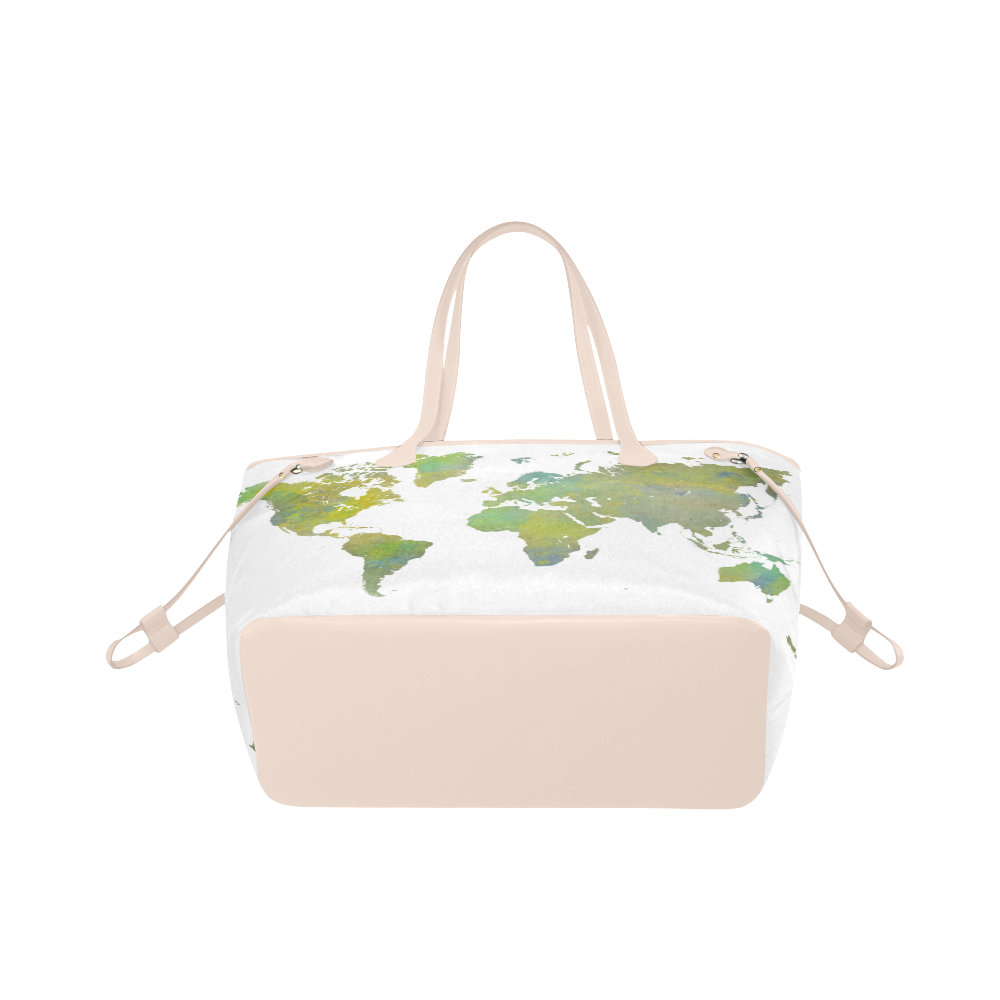 map of the world Clover Canvas Tote Bag (Model 1661)