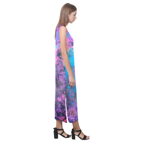 abstraction colors Phaedra Sleeveless Open Fork Long Dress (Model D08)