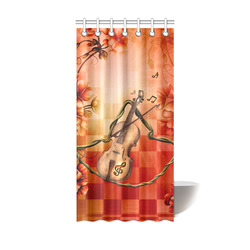 Violin and violin bow with flowers Shower Curtain 36"x72"