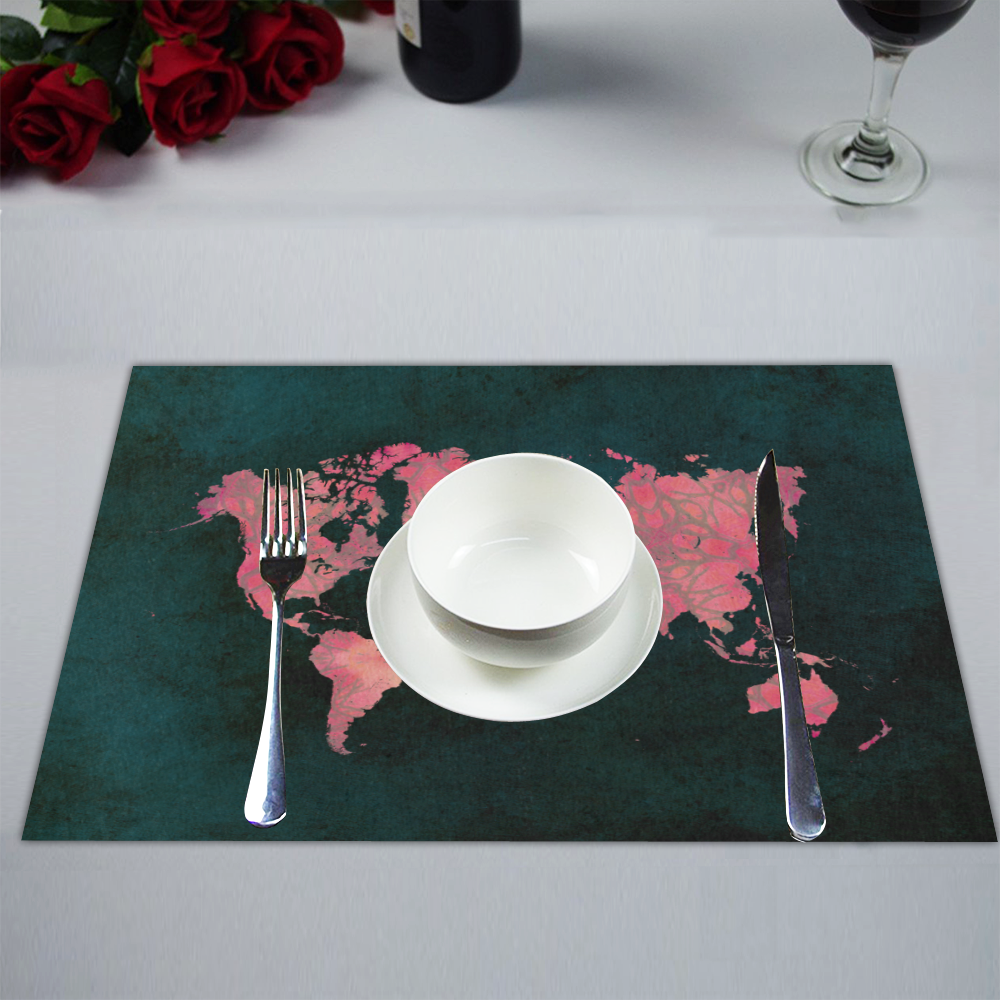 map of the world Placemat 14’’ x 19’’ (Set of 6)