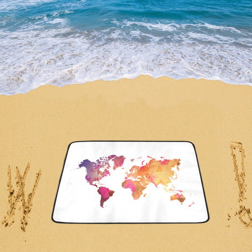 map of the world Beach Mat 78"x 60"