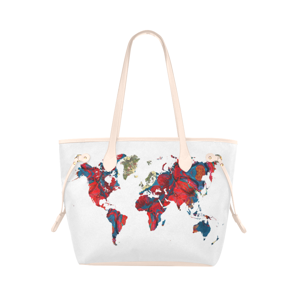 map of the world Clover Canvas Tote Bag (Model 1661)