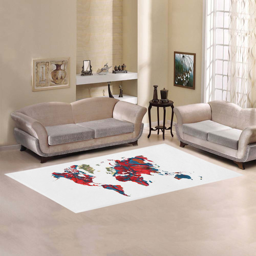 map of the world Area Rug 7'x3'3''