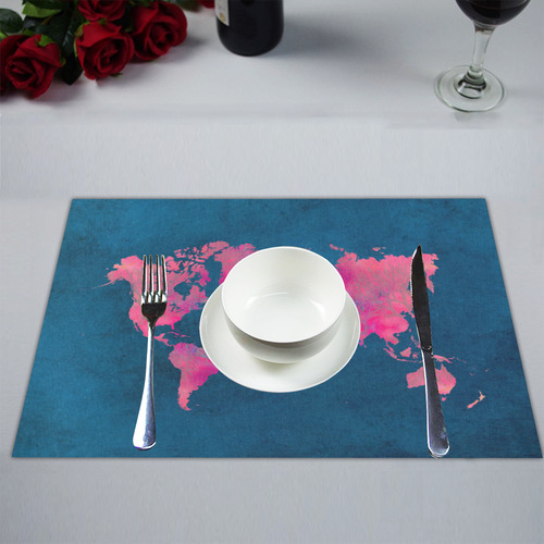 map of the world Placemat 14’’ x 19’’ (Set of 6)