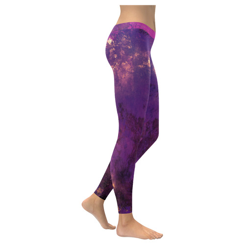 abstraction colors Women's Low Rise Leggings (Invisible Stitch) (Model L05)