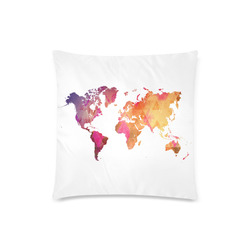 map of the world Custom Zippered Pillow Case 18"x18"(Twin Sides)