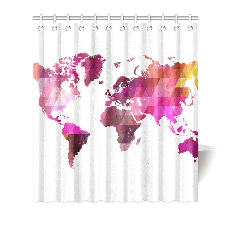 map of the world Shower Curtain 66"x72"