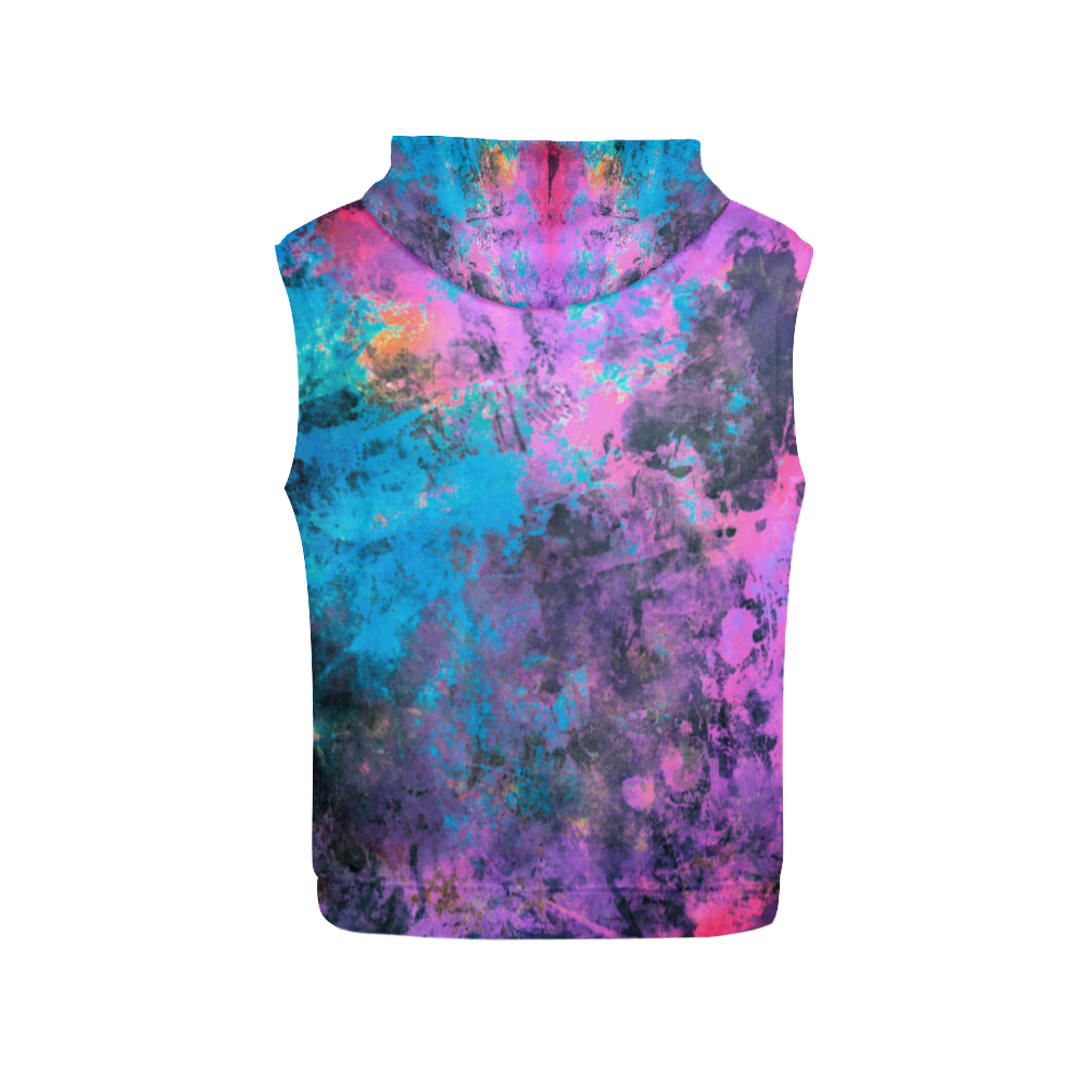 abstraction colors All Over Print Sleeveless Hoodie for Women (Model H15)