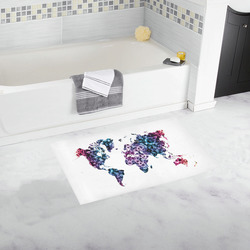 map of the world Bath Rug 16''x 28''