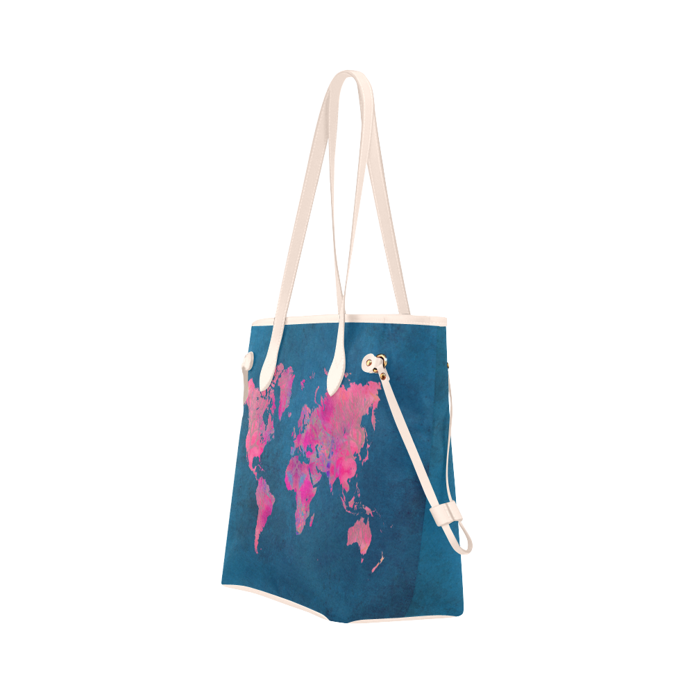 map of the world Clover Canvas Tote Bag (Model 1661)