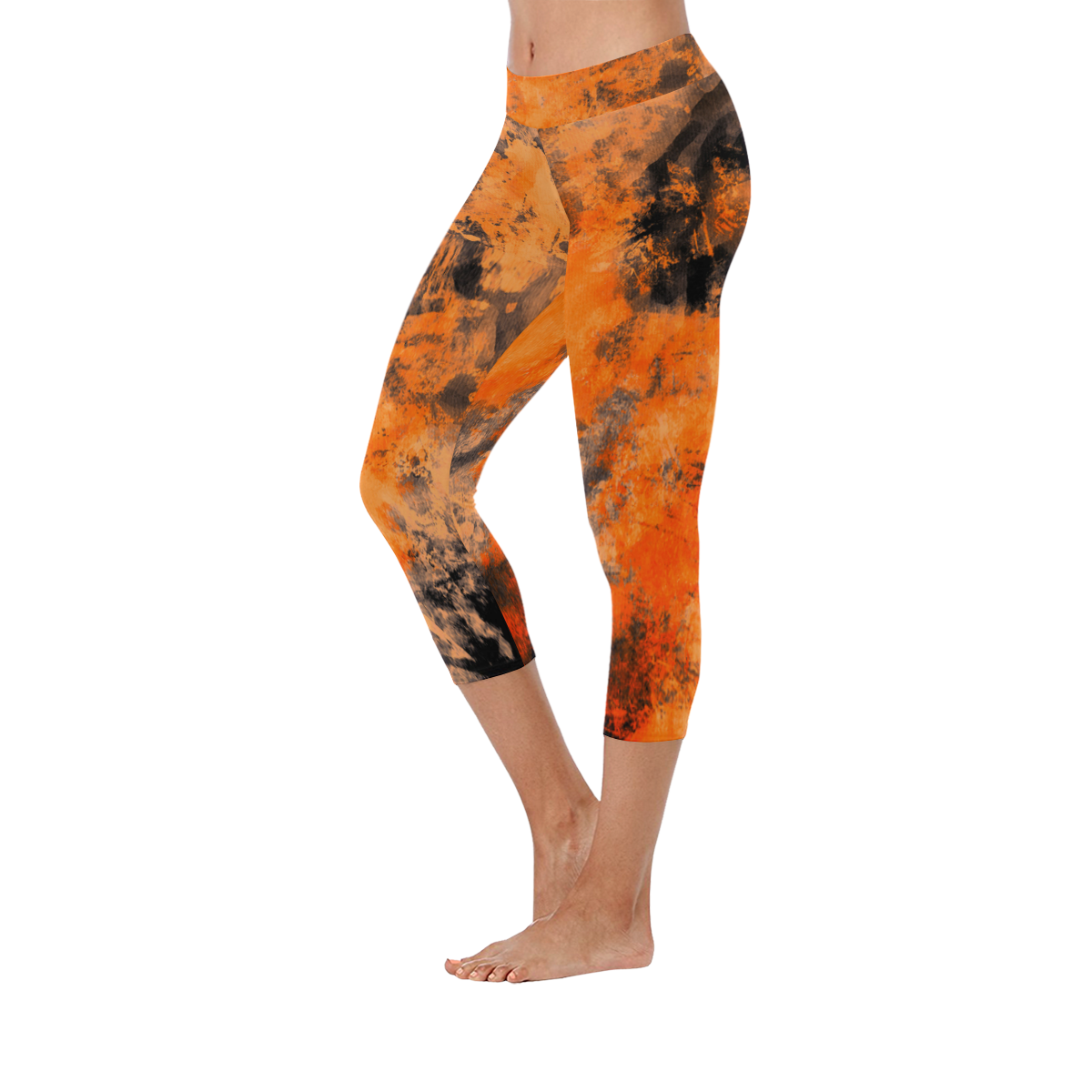 abstraction colors Women's Low Rise Capri Leggings (Invisible Stitch) (Model L08)