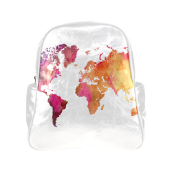 map of the world Multi-Pockets Backpack (Model 1636)