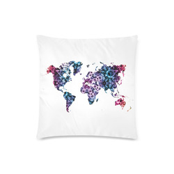 map of the world Custom Zippered Pillow Case 18"x18"(Twin Sides)