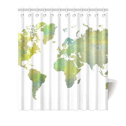 map of the world Shower Curtain 66"x72"