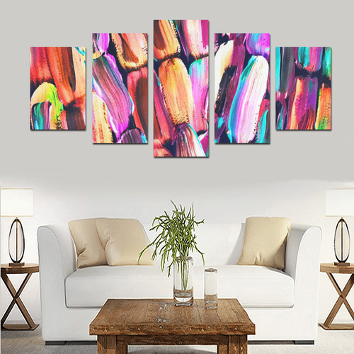 Neon Sugarcane Canvas Print Sets D (No Frame)