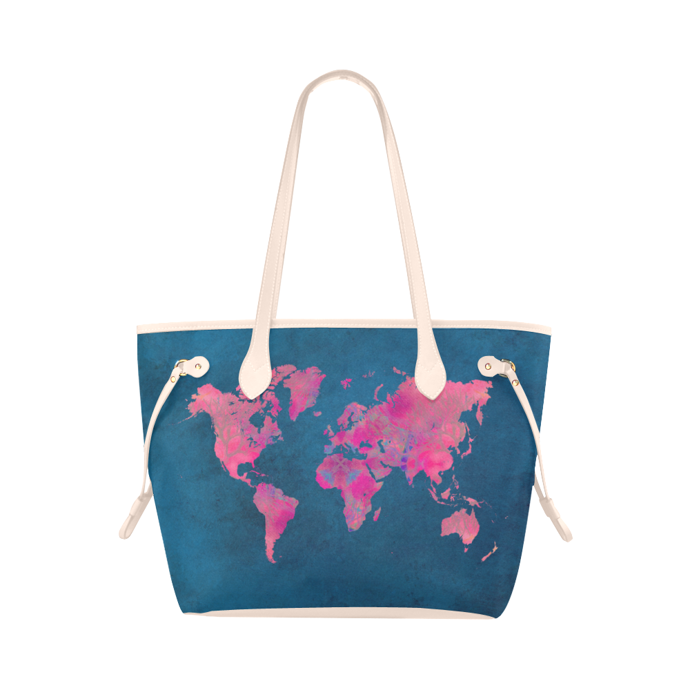 map of the world Clover Canvas Tote Bag (Model 1661)