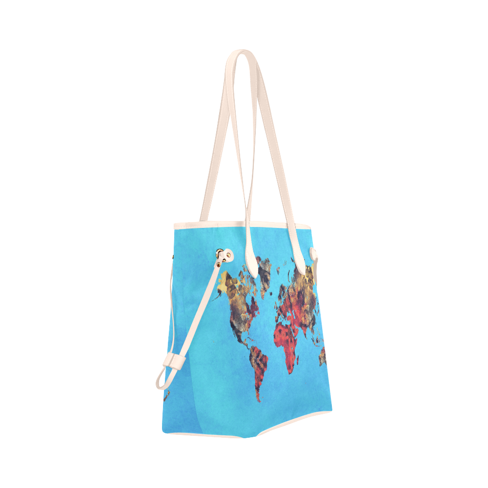 map of the world Clover Canvas Tote Bag (Model 1661)