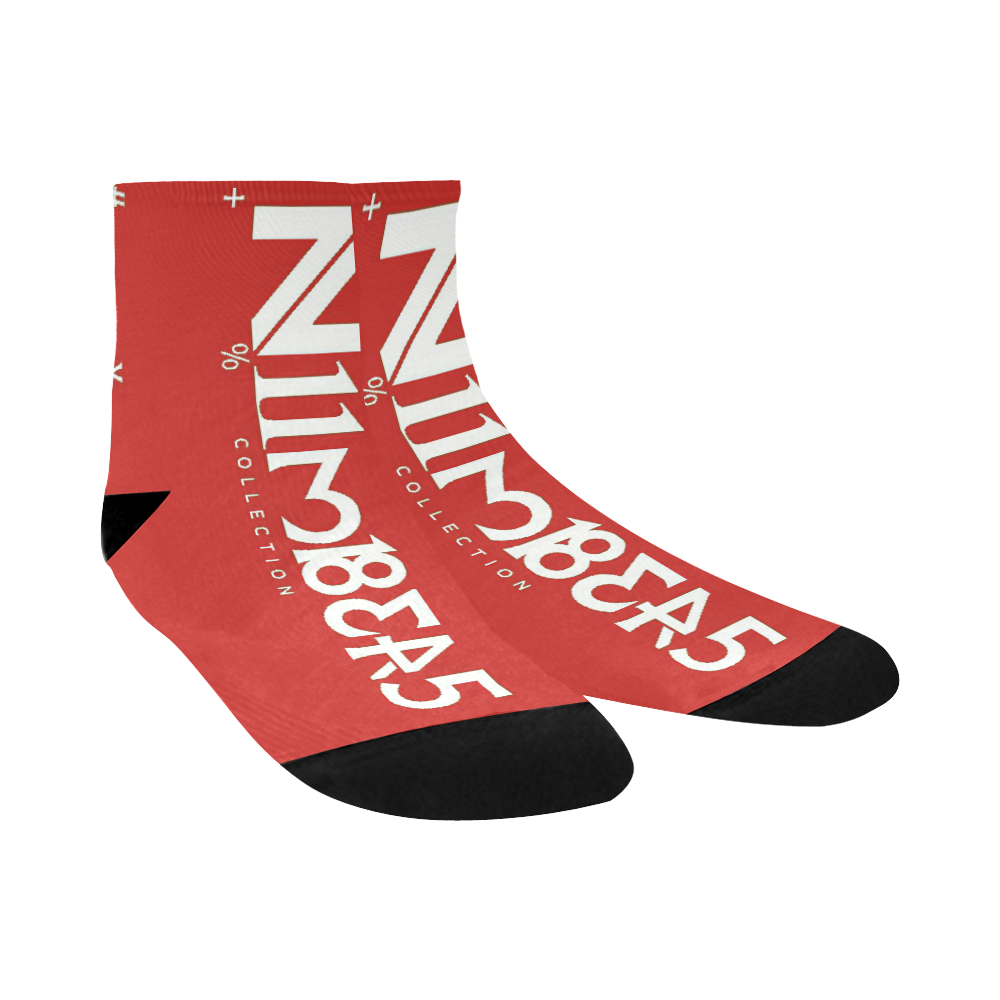 NUMBERS Collection Red Socks Quarter Socks