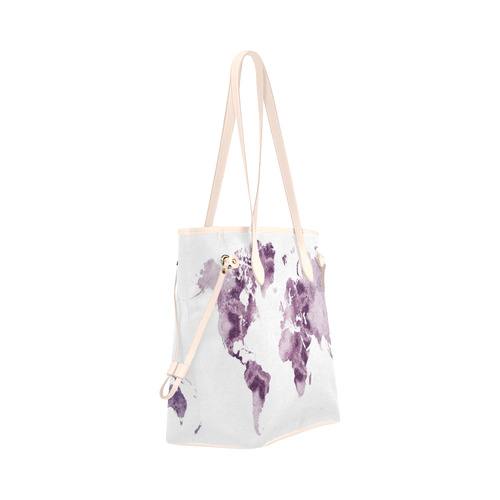 map of the world Clover Canvas Tote Bag (Model 1661)