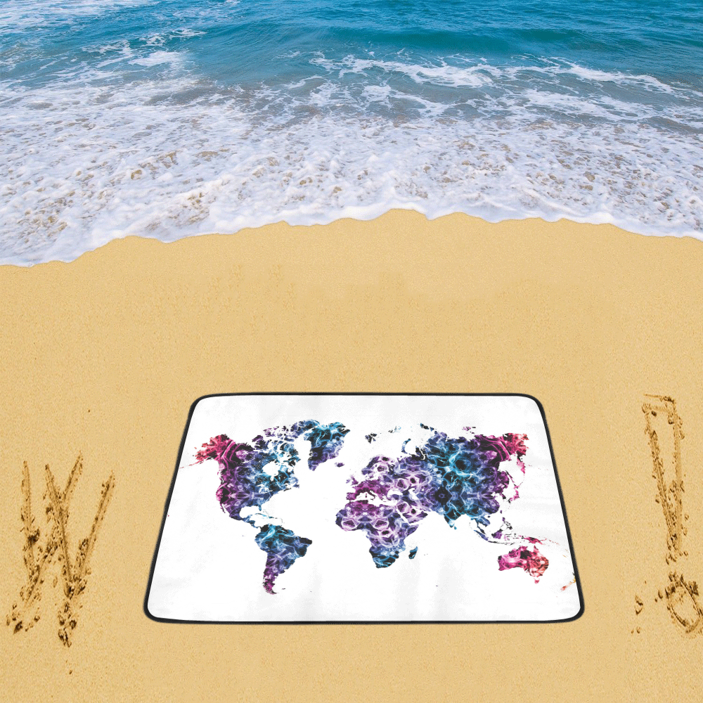 map of the world Beach Mat 78"x 60"