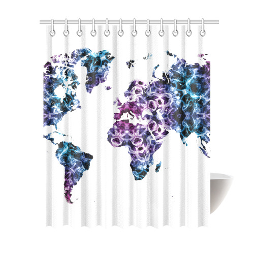 map of the world Shower Curtain 69"x84"