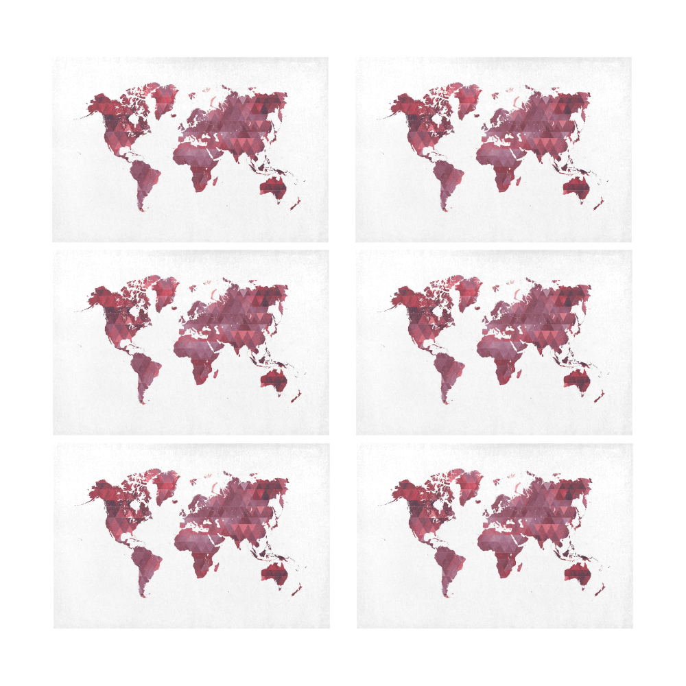 map of the world Placemat 12’’ x 18’’ (Set of 6)