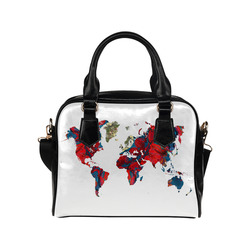 map of the world Shoulder Handbag (Model 1634)