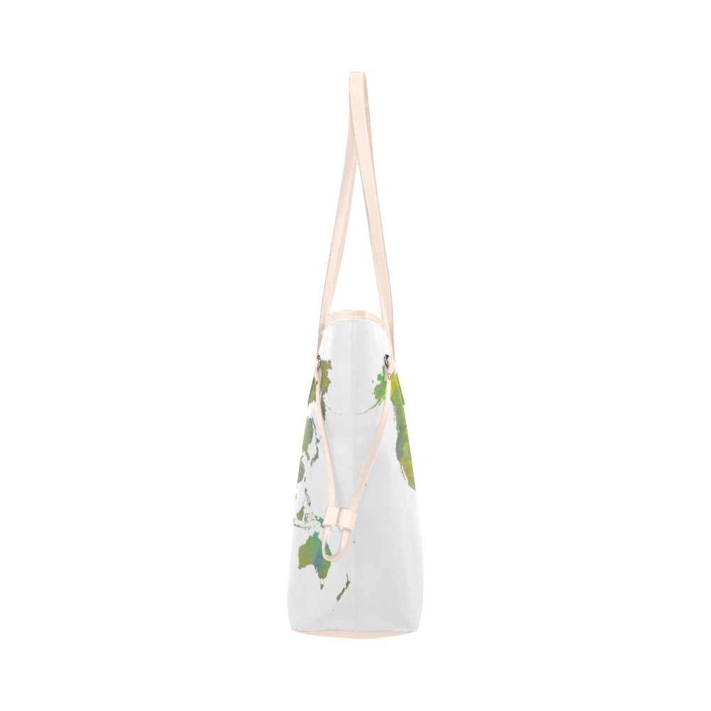 map of the world Clover Canvas Tote Bag (Model 1661)