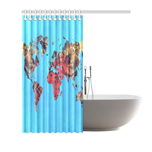map of the world Shower Curtain 66"x72" ID D1890855