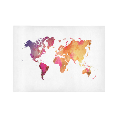 map of the world Area Rug7'x5'