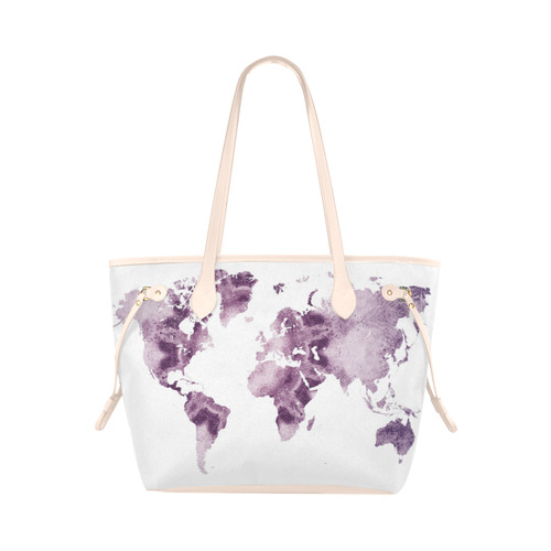 map of the world Clover Canvas Tote Bag (Model 1661)