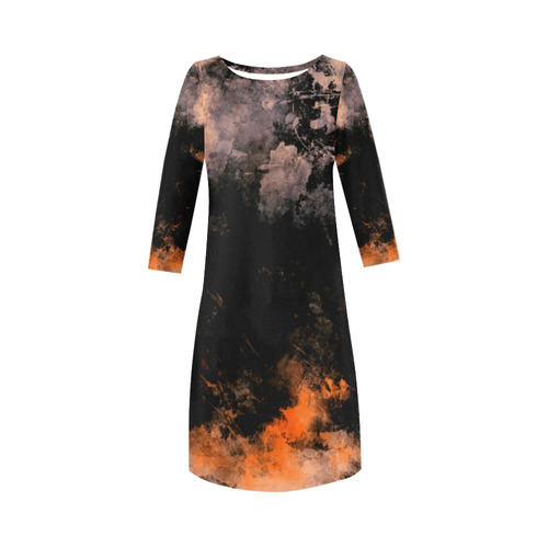abstraction colors Round Collar Dress (D22)