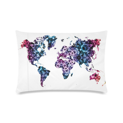 map of the world Custom Zippered Pillow Case 16"x24"(Twin Sides)