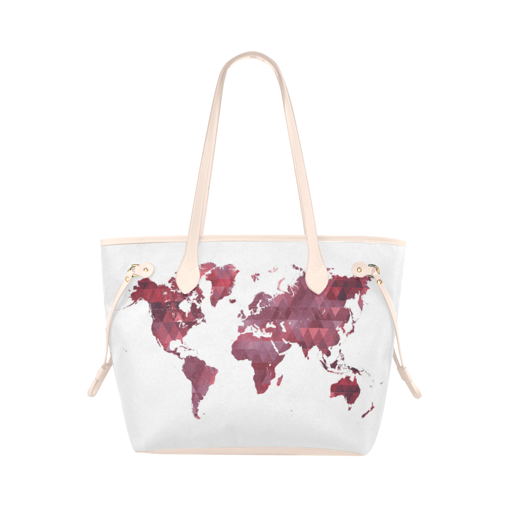 map of the world Clover Canvas Tote Bag (Model 1661)