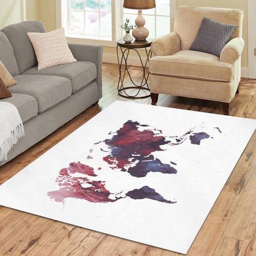 map of the world Area Rug7'x5'