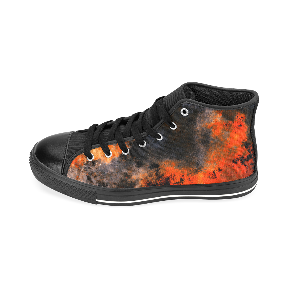 abstraction colors Men’s Classic High Top Canvas Shoes /Large Size (Model 017)