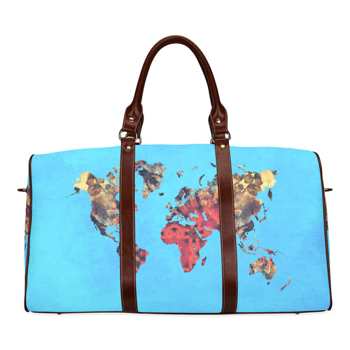 map of the world Waterproof Travel Bag/Large (Model 1639)