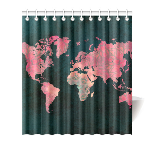 map of the world Shower Curtain 66"x72"