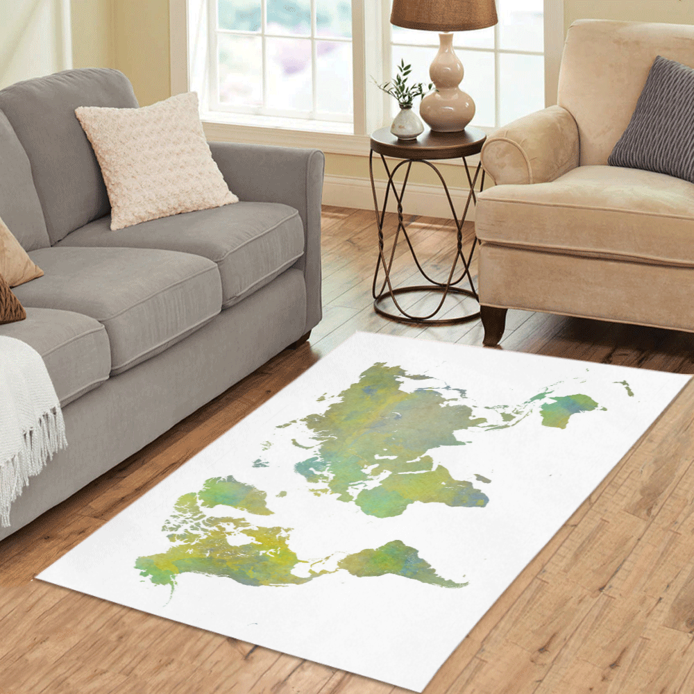 map of the world Area Rug 5'x3'3''