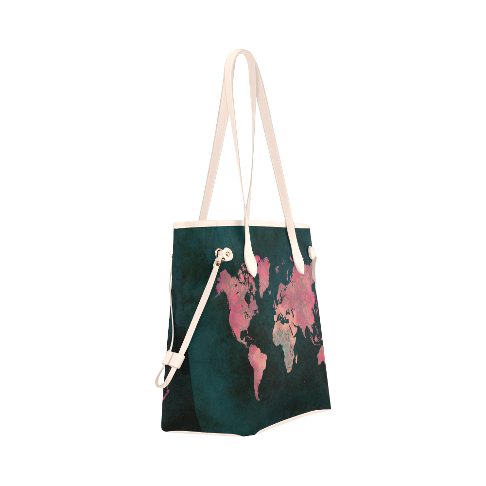 map of the world Clover Canvas Tote Bag (Model 1661)