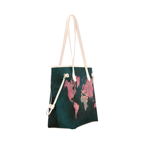 map of the world Clover Canvas Tote Bag (Model 1661)