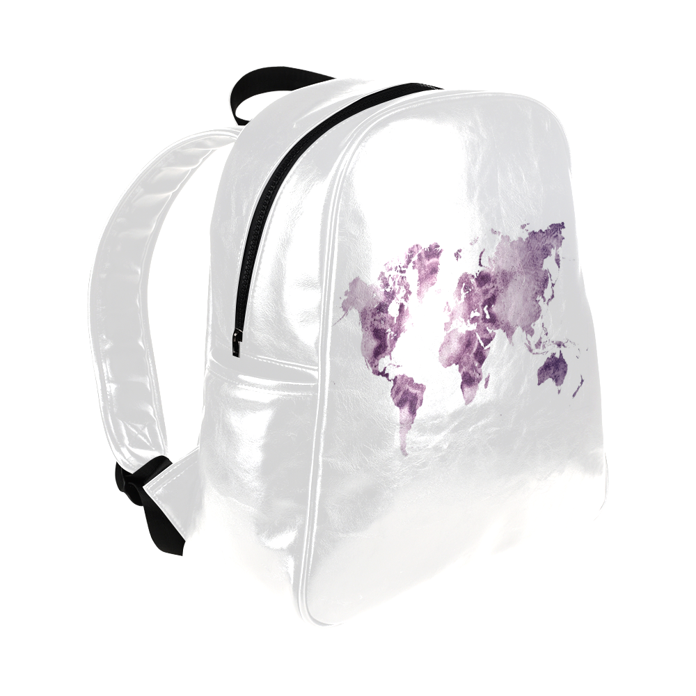 map of the world Multi-Pockets Backpack (Model 1636)