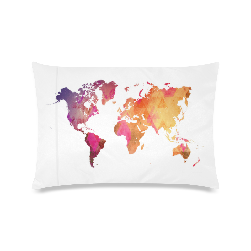 map of the world Custom Zippered Pillow Case 16"x24"(Twin Sides)