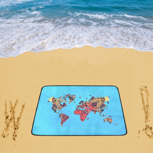 map of the world Beach Mat 78"x 60"