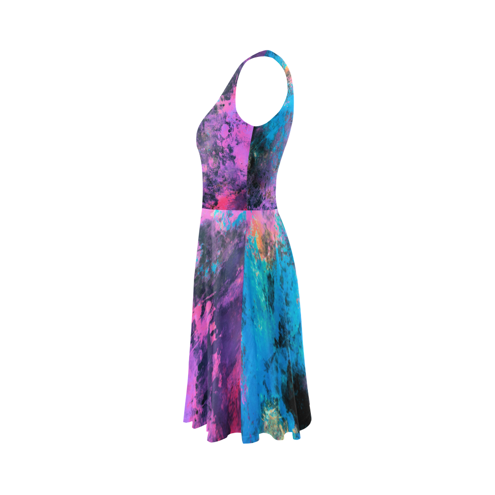 abstraction colors Sleeveless Ice Skater Dress (D19)