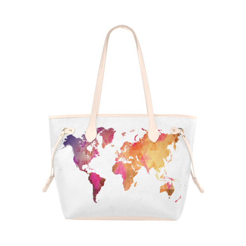 map of the world Clover Canvas Tote Bag (Model 1661)