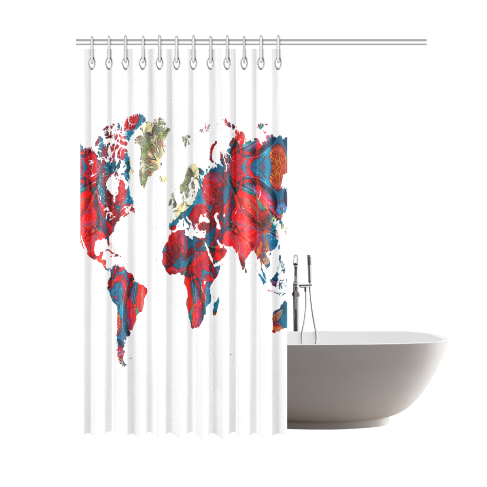 map of the world Shower Curtain 69"x84"