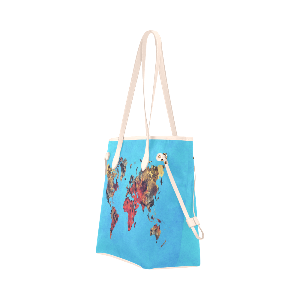 map of the world Clover Canvas Tote Bag (Model 1661)